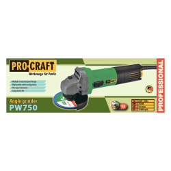 Bruska úhlová Procraft PW750 + 10x řezný kotouč CD125x1.0b v kovovém boxu | SPW750/CD125x1.0b